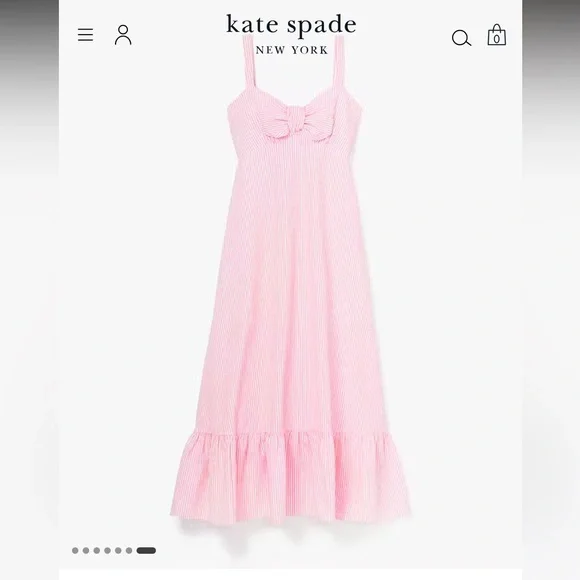 Kate Spade Seersucker Stripe Bow Dress - Picture 5 of 5